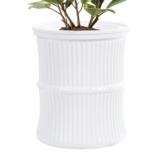 Maceta de riego automático, recipientes pequeños para plantas en maceta, macetas de depósito de agua, macetas a prueba de fugas para balcón, baño, dormitorio, sala de estudio, sala de estar