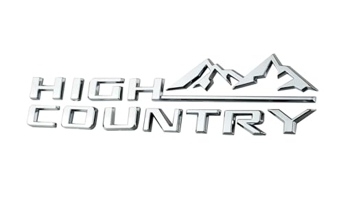 Image of 3pcs High Country Fender Tailgate Letter Logo Emblem 3D Badge Namaplate Replacement for 2019-2023 Tahoe Silverado 1500 2500HD 3500HD Origianl Size Set (Chrome)
