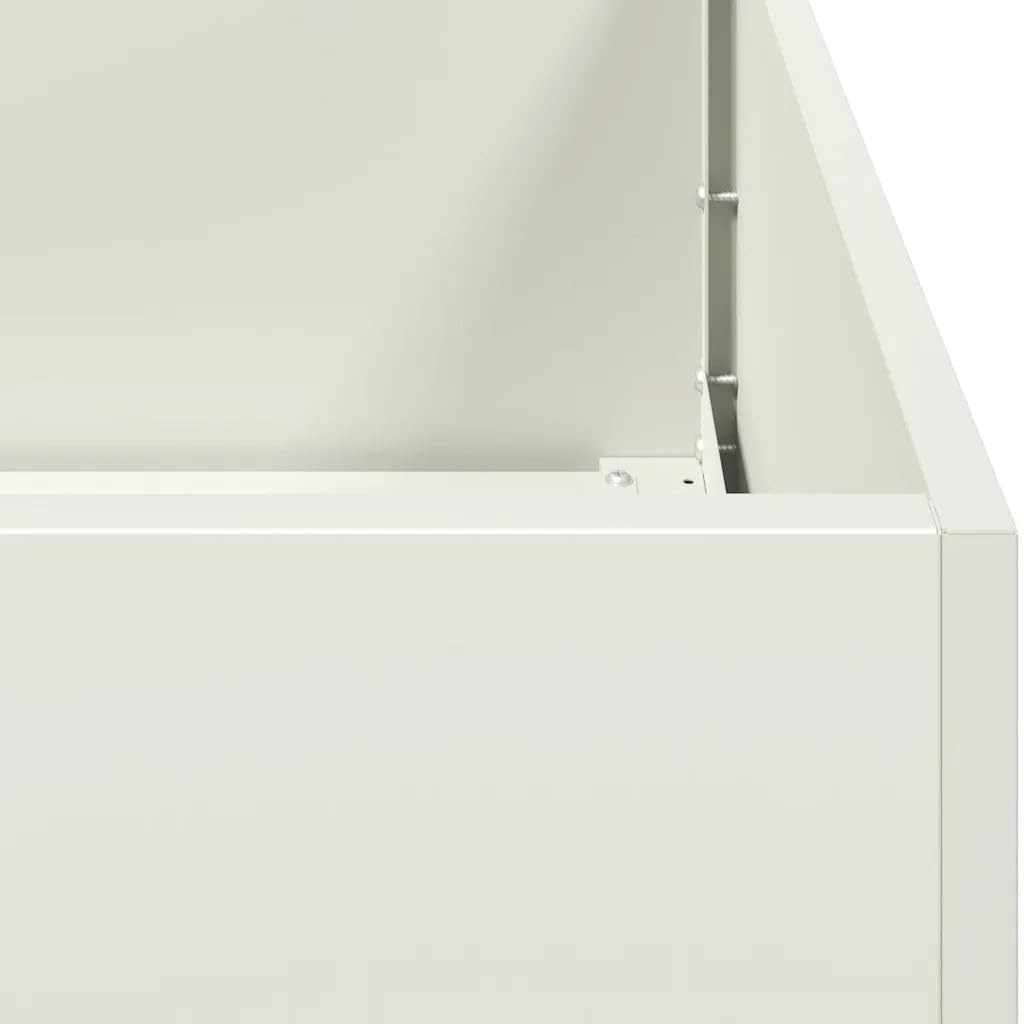 Helloshop26 Moderner Blumenkasten für den Außenbereich, 80 x 40 x 40 cm, vielseitig, schlichter Stil, aus kaltgewalztem Stahl, Weiß, 02_0051458