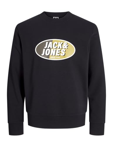 Jack & Jones Jcoray Color Sweat Crew Neck FST, Negro, M