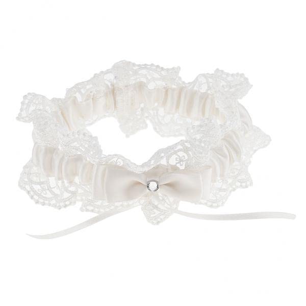 merishopp 10xWedding Bride Keepsake Lace Flower Crystal Bowknot Bridal Women Garter Beige-picture-40