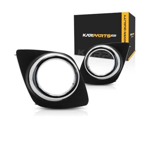 For Toyota RAV4 Fog Light Cover 2009 10 11 2012 Driver and Passenger Side Pair/Set | Black/Chrome | w/Fog Light Hole | Base/Sport Model | DOT Certified | TO1038129, TO1039129 | 521280R010, 521270R010