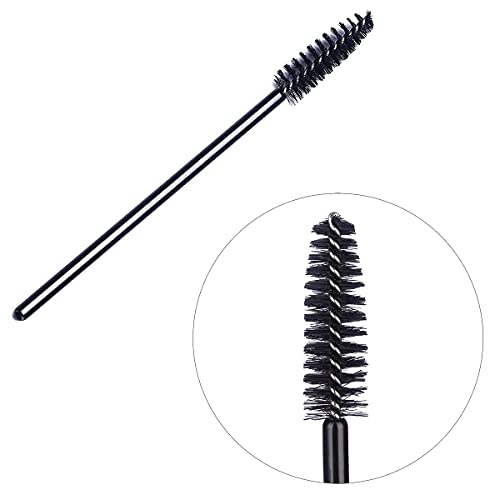 Foto von TAKUZA 100 Stück Wimpernbürste, Einweg Wimpernbürstchen Augenbrauen Bürste, Beauty-Salon und Hausgebrauch für Mascara Zauberstäbe, Wimpernverlängerung, Augen Make Up Tools (Schwarz+Rot)