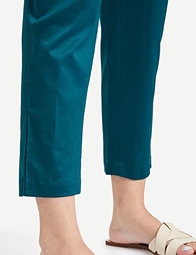Image of Amazon Brand - Symbol Women Tapered Paper Bag Trousers (High Rise Ankle Length | with Self Fabric Belt) (Available in Plus Sizes)