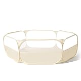 Foldable Ball Pit for Toddlers, Large Pop Up Ball Pits Kids Play Tent Crawl Playpen Ball Pool Playhouse Playpen with Storage Bag, for Boys Girls Dogs Cats Ferrets Indoor Outdoor, Beige