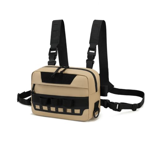 Image of GUSTAVE Chest Bag for Men Women Black Tactical Vest Bag Waterproof Multi-pockets Adjustable Rig Bag for Running, Cycling, Sports, Workouts, Outdoor