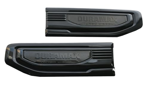 Image of Pair Set Turbo Diesel Emblems Side Vent Logo Compatible with 2020-2025 Sierra 1500 Dura-max Turbo Diesel Badge Kit 86532091 (All Black)