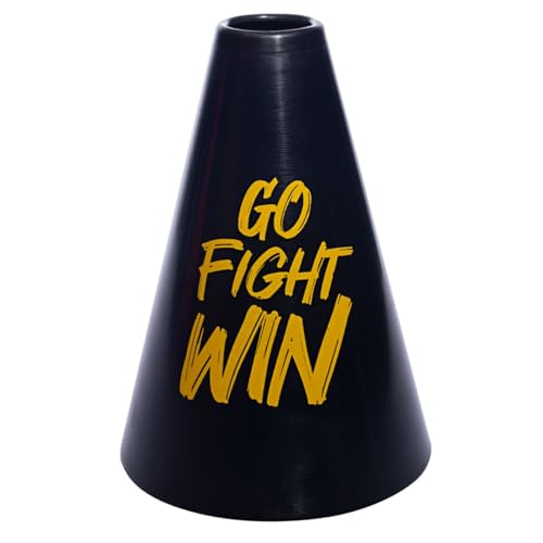 Anderson's, Go Fight Win Black and Gold Megaphones, 7 Inches, Set of 10, School Colors, Fan Gear, Noisemakers, Cheerleader Accessories, Team Spirit