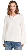 rag & bone Women's Danica V Neck Pullover, Ivory, White, S