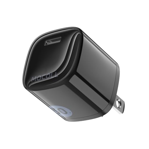 Super Fast 30W GaN Type C Charger Block, MOCOLL 30W USB C Wall Charger, Safe Charging Power Adapter for iPhone 15 Pro Max/14/13/12/11/iPad/AirPods/Galaxy S23 Ultra/S22/Pixel 8 Pro (Black)