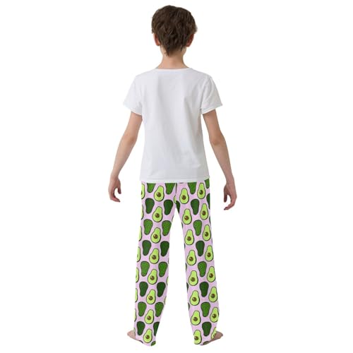 ZZXXB Green Avocado Boys Long Pants Soft Trousers Elastic Waist Kids Lounge Bottoms with Pockets S-XL3