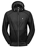 Little Donkey Andy Herren Leichte Jacke Kapuzen Sommerjacke Packbarer Jogging Jacke Lanfen Wandern Outdoor, Schwarz XL