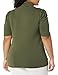 Amazon Essentials Women's Cotton Modal Draped Puff Sleeve Turtleneck, Olive, Medium