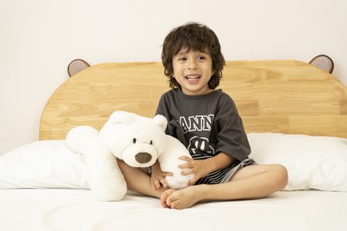 Niuniu Daddy 20" | 3.3 Pound Polar Bear Weighted Stuffed Animals, Large White Bear Plush Toy Pillow with Fluffy Fur for Kids Adults Teens Cute Stuffy Animal for Valentine Christmas Birthday Gift