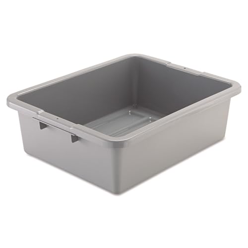 Rubbermaid Commercial Products Standard Bus/Utility Box, 7-Gallon, Gray, Heavy Duty Plastic Restaurant Wash Basin/Dish Washing Tub for Kitchen Organization/Storage