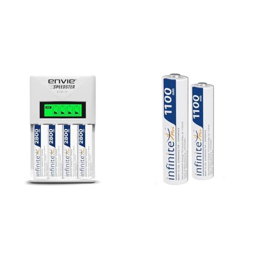 Image of ENVIE (ECR11AA28004PL) Speedster Rechargeable Batteries Charger for AA & AAA with 4x2800mah Batteri