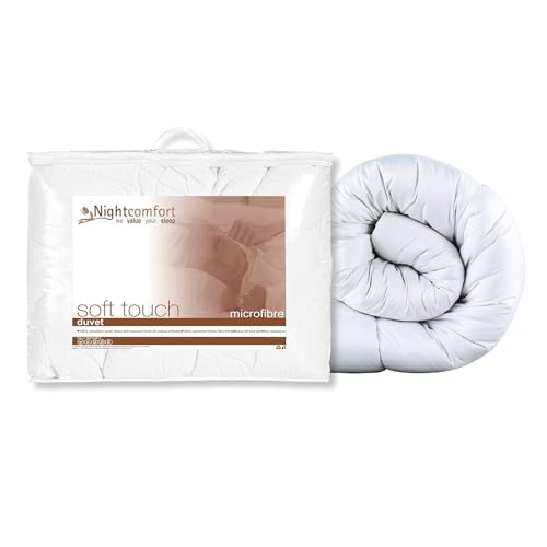 Soft Touch NightComfort Winter Warm 15 tog Hotel Quality Duvet - Luxurious Microfibre Duvet Filled with Anti Allergy Hollowfibre Double Size Quilt for Modern Bedding