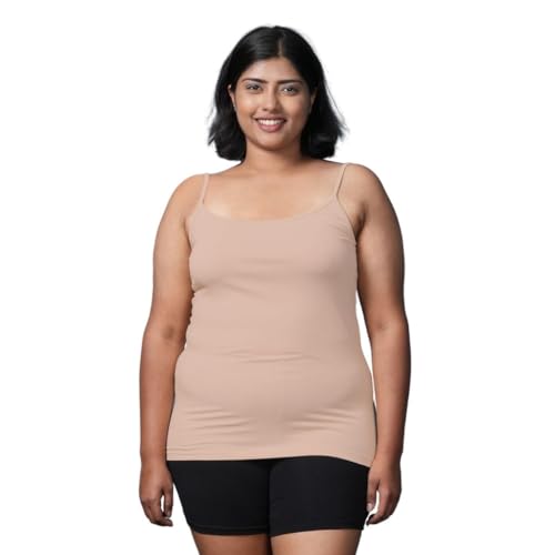 Image of Adira | Plus Size Camisole for Women | Plus Size Camisole | Soft Adjustable Shoulder Elastic | Layering Under Sheer Tops, Shirts & T-Shirts | Offers Full Coverage | Pack of 1