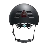LVSHUOHC Cascos De Bicicleta MontañA con CáMara De AccióN HD 1080p Y Bluetooth, Cascos Bicicleta Hombre con Luces Delanteras Multimodo Y Luces De Advertencia Traseras, CóModo De Llevar, Unisex,Black