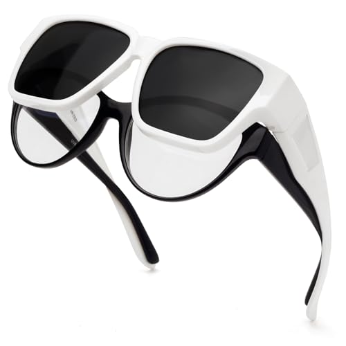 Image of Face Shadow Polarized Over Glasses Sunglasses for Men Women, Lightweight Fit Over Square Sun Glasses UV400 Protection -C11