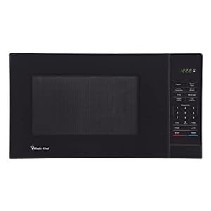 Magic Chef Compact Countertop Microwave Oven, 1000 Watts, Black, 1.1 Cu. Ft. – Digital Kitchen Appliance with One-Touch Cooking, Child Lock, Timer, Reheat, Defrost and 10 Power Levels
