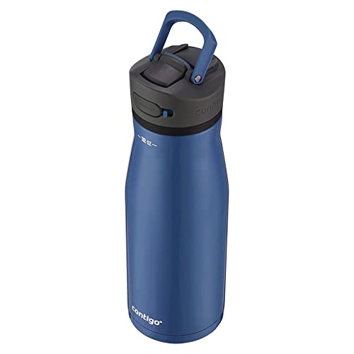 Image of Contigo Ashland Chill Stainless Steel Water Bottle with Leakproof Lid and Straw, 32 oz, Bluecorn
