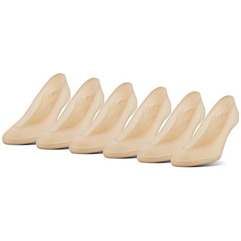 Peds Women's V-Cut Super Low No Show Socks, 6-Pairs, Nude, Shoe Size: 5-10 Cover