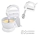Produktbild Camry CR 4213 Handmixer mit Rührschüssel, 600 W, 5 Geschwindigkeiten Turbo, Rührständer mit Knethaken und Rührhaken aus Edelstahl im Set, elektrischer Handrührer, Rührmaschine, Weiß