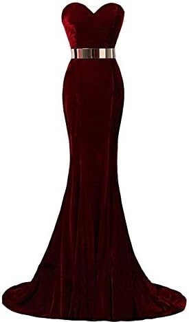 فستان Kivary الحبيب طويل مخملي للحفلات الراقصة فستان سهرة طويل مطرز باللون الذهبي