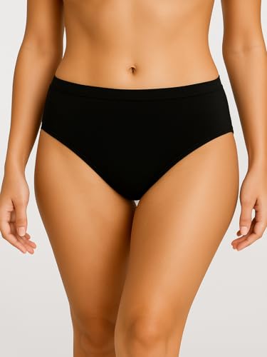 Image of Women's Soft Cotton Mid-Rise Bikini Briefs | Pack of 2 | Seamless Feel | Stretchable & Breathable Everyday Underwear | Comfortable Fit