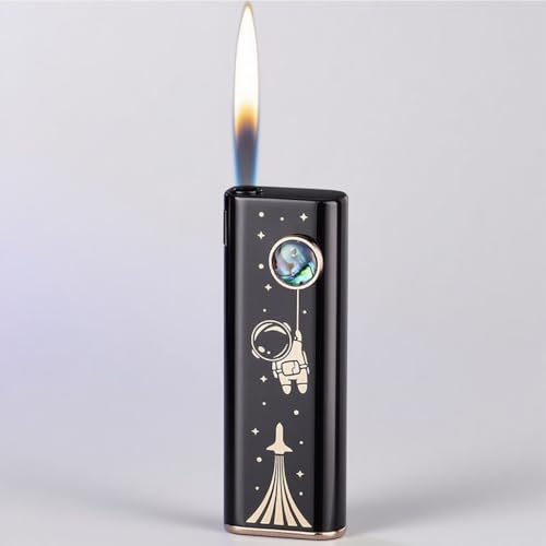Encendedor metálico ultraplanito recargable de llama suave miniatura 1