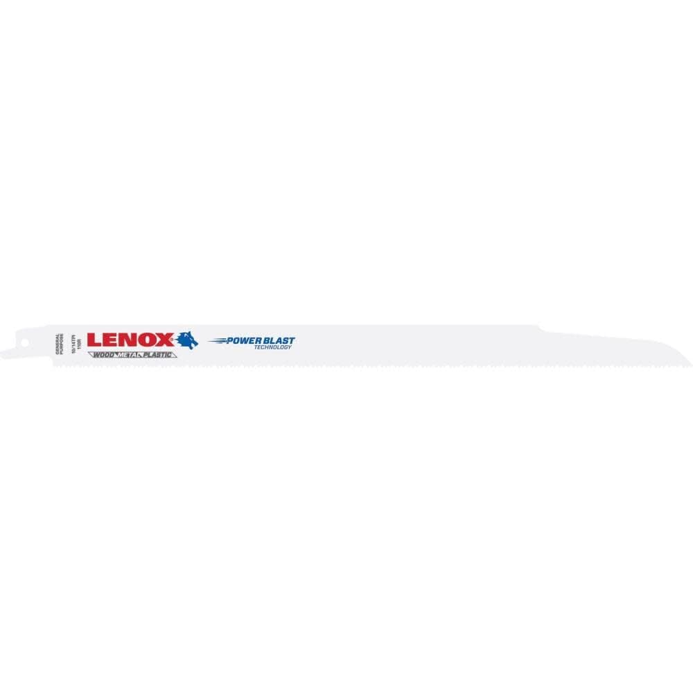 LENOX Tools General Purpose Reciprocating Saw Blade with Power Blast Technology, Bi-Metal, 12-inch, 10/14 TPI, 25/PK, Model:20491B110R , White