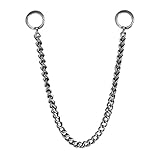 Thick Silver Key Chain, Oxidized Woven Chain, 925 Sterling Silver, Solid Silver Wallet Chain, Black Silver, Wheat Link Chain, Gift For Him/code: 0.070