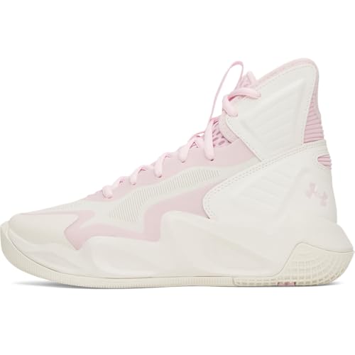 Under Armour Women's Highlight Ace 2 Volleyball Shoes, (280) Stone/Stone/Prime Pink, 8.5, US