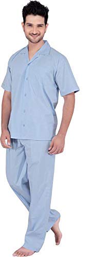Image of Men's Cotton Plain /Solid Top and Pyjama Set Pack of 1