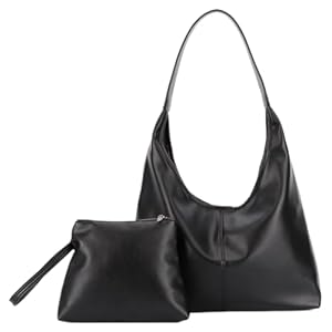 Einfarbig Handtasche Damen Groß Tote Bag Hobo Bag Handbags Shoulder Bag Vintage Y2K Schultertasche Uni Tasche Tragetasche Gross Umhängetasche Beuteltasche mit kleiner Geldbörse