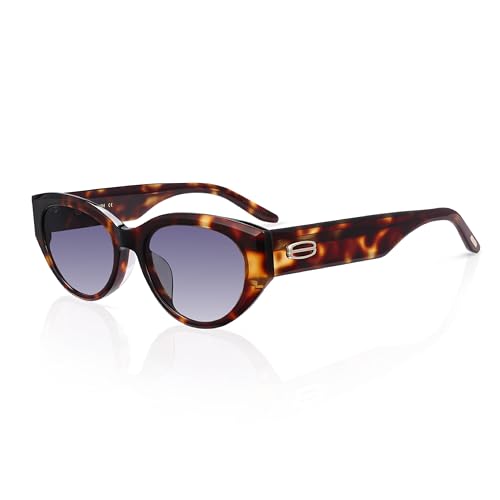 Image of Vintage Narrow Cat-Eye Sunglasses for Women Men Trendy Acetate Shades, Exclusive Eyewear Brand of EssilorLuxottica