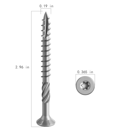 Image of Wensilon #10 * 3 inch 304 Stainless Steel Deck Screws, (377pcs) 5 lbs.Exterior Wood Screws, Rust Resistant Epoxy Coated, Bronze, T20 Star Bit