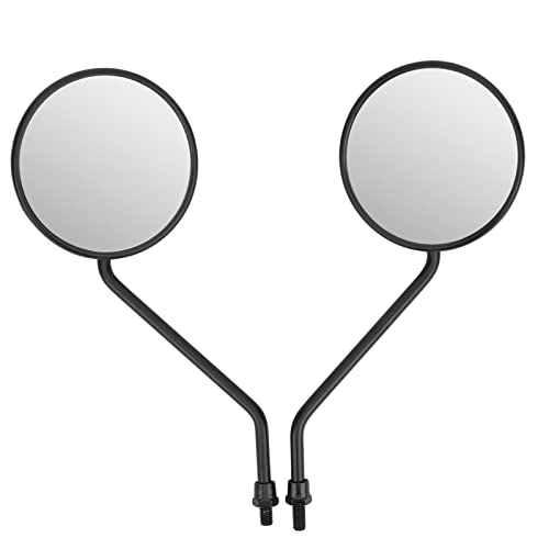 Keenso Espejo Retrovisor de Motocicleta, Carcasa de ABS, Varilla de Metal, Espejos de Motocicleta, 2 Piezas, Espejo Retrovisor Lateral Redondo de 8 Mm, Vidrio de 100 Mm para Bicicletas Eléctricas,