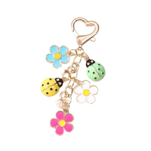 Porte-clés voiture fleur coccinelle pendentif sac bijoux femme