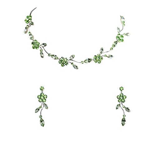 Image of Faship Gorgeous Rhinestone Crystal Floral Necklace Earrings Set