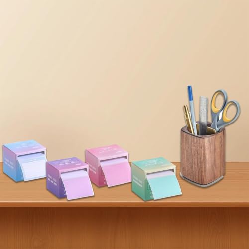 Image of Sticky Notes Dispenser Cube with 512 Self Adhesive Memo Sheets (1.8 x 2.5 Inch) | Pull-Out Sticky Note Pad for Office, School & Home | Cute Desk Memo Note Holder for Reminders, Pack of 1