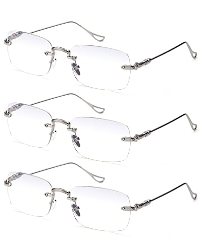 Image of TERAISE Frameless Metal Reading Glasses for Men /Women Blue Light Blocking -Rimless Fashion Comfortable Computer Eyeglasses