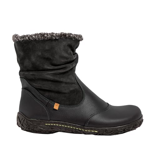 El Naturalista N758 Soft Nappa noir nid noir - Boots confortables en cuir éco