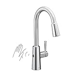 Moen Riley Chrome Motionsense Wave Sensor Touchless One Handle Pulldown Kitchen Faucet Featuring Power Clean, 7402EW