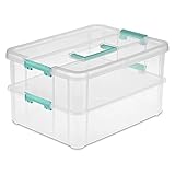 Sterilite 14228604 Stack & Carry 2 Layer Handle Box, 1 - Pack