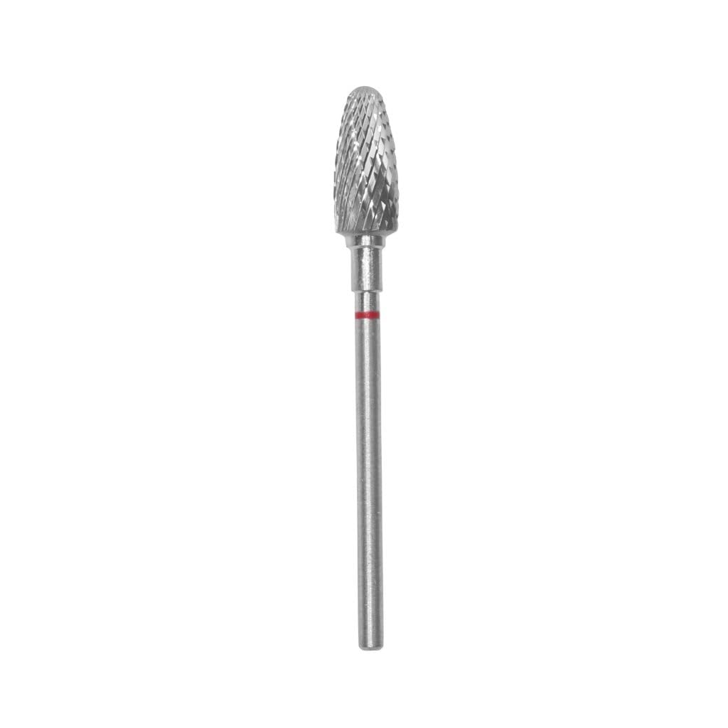 STALEKS PRO Tungsten Carbide Nail Drill Bit 6x14mm Corn Shape (Fine Grit), Silver, Grano Fino