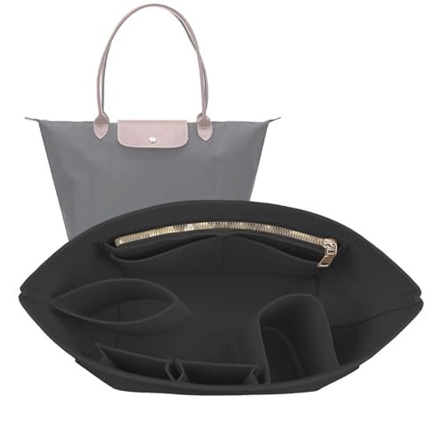 Lckaey Purse Organizer Insert for longchamp Le Pliage Neo(Large) Handbags Insert Organizer 1012BLACK-L