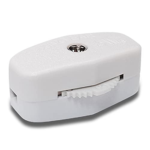 Jifeijidian Lamp Inline Rotary Cord Switch Spt-1 3A 250Vac / 6A 125Vac / 3A 125Vt On-Off Fit For Office Home Bedroom Light Switches Replacement Part Gear Switch White 2Pack #TOP5