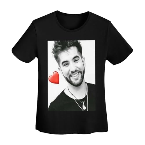 T-Shirt Basique à Manches Courtes en Coton pour Femme Kendji France Girac Large